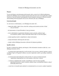 Microsoft Word - Criteria for Michigan documents core list.doc