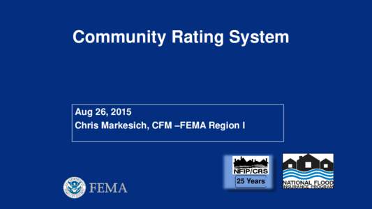 Community Rating System Overview