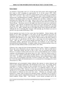 Liver cancer / Hepatitis B / Cirrhosis / Cholangiocarcinoma / Hepatitis C / Epidemiology of cancer / Chronic liver disease / Hepatitis / Cancer / Medicine / Hepatology / Hepatocellular carcinoma