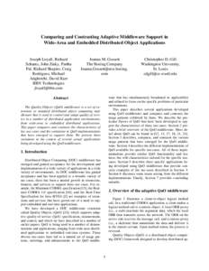 Comparing and Contrasting Adaptive Middleware Support in Wide-Area and Embedded Distributed Object Applications Joseph Loyall, Richard Schantz, John Zinky, Partha Pal, Richard Shapiro, Craig