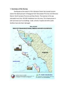 1. Summary of the Survey Earthquake at the bottom of the Indonesia Ocean has caused tsunami waves that destroyed part of Nanggroe Aceh Darussalam Province and Simeulue District; North Sumatra Province and Nias District. 