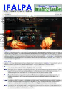 12HUPBL03  August 2011 Fatigue Management Information update