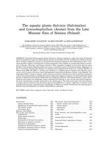 Acta Palaeobot. 41(2): 253–282, 2001  The aquatic plants Salvinia (Salviniales)