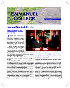 Emmanuel College N E W S L E T T E R Winter[removed]Ask and You Shall Receive