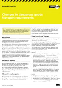 Prevention / Security / WorkSafe Victoria / Australian Dangerous Goods Code / Dangerous goods / National Transport Commission / Road transport / Packaging and labeling / UN Recommendations on the Transport of Dangerous Goods / Safety / Transport in Australia / Hazardous materials