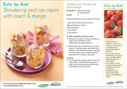 ®  Strawberry swirl ice-cream with peach & mango  Strawberry swirl ice-cream with