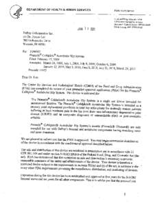 DEPARTMENT OF HEALTH & HUMAN SERVICES  Public Health Service Food and Drug Administration[removed]New Hampshire Avenue Document Control Room -W066-G609