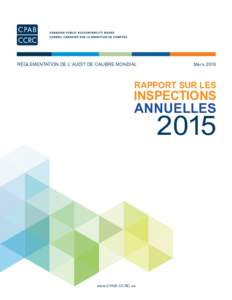 RÉGLEMENTATION DE L’ AUDIT DE CALIBRE MONDIAL  Mars 2016 RAPPORT SUR LES