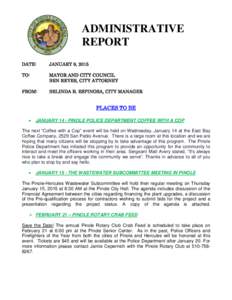 ADMINISTRATIVE REPORT DATE: JANUARY 9, 2015