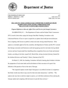 FOR IMMEDIATE RELEASE FRIDAY, MARCH 21, 2003 WWW.USDOJ.GOV AT[removed]