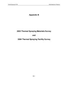 Rulemaking:  [removed]ISOR Appendix B Thermal Spraying