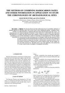 GEOCHRONOMETRIA Vol. 22, pp 41-46, 2003 – Journal on Methods and Applications of Absolute Chronology  THE METHOD OF COMBINING RADIOCARBON DATES