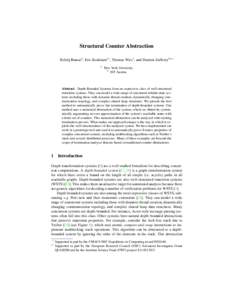 Structural Counter Abstraction Kshitij Bansal1 , Eric Koskinen1? , Thomas Wies1 , and Damien Zufferey2?? 1 New York University 2