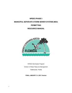 NPDES PHASE I MUNICIPAL SEPARATE STORM SEWER SYSTEM (MS4) PERMITTING RESOURCE MANUAL  NPDES Stormwater Program