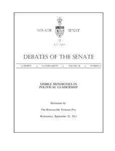 Debates of the Senate 1st SESSION .  41st PARLIAMENT