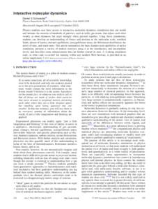 Thermodynamics / Physical quantities / Computational chemistry / Statistical mechanics / Condensed matter physics / Molecular dynamics / Gas / Heat capacity / Thermodynamic equilibrium / Chemistry / Physics / Science