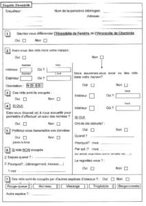 Enquête Hirondelle : Enquêteur Nom de la personne interrogée: Adresse