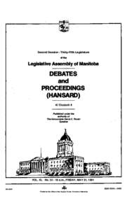 Second Session Thirty-Fifth Legislature • of the  Legislative Assembly of Manitoba