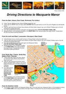 Microsoft Word - Driving Directions to Macquarie Manor.doc