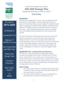 Land Trust of Santa Cruz CountyStrategic Plan Adopted by the Board of Trustees, Summary