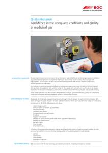 Qi Maintenance Confidence in the adequacy, continuity and quality of medicinal gas A proactive approach