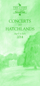 CONCERTS AT HATCHLANDS April to July