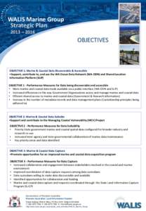 WALIS Marine Group Strategic Plan 2013 – 2016 OBJECTIVES
