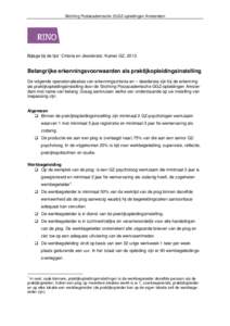 Bijlage criteria & desiderata 2013