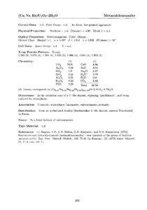 Metacalciouranoite Crystal Data: