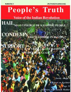 Bulletin No. 3  (For Private Circulation only) People’s Truth Voice of the Indian Revolution