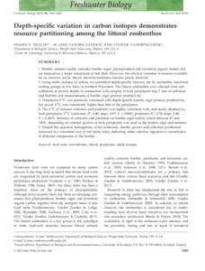 Freshwater Biology, 2389–2400  doi:fwbDepth-specific variation in carbon isotopes demonstrates resource partitioning among the littoral zoobenthos