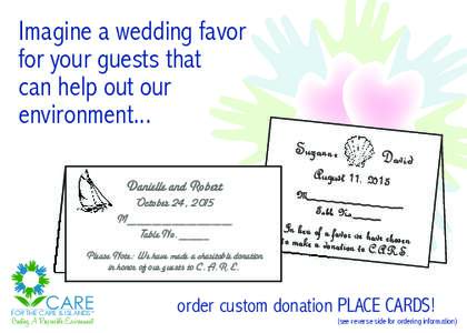 Imagine a wedding favor for your guests that can help out our environment... Suzanne Danielle and Robert