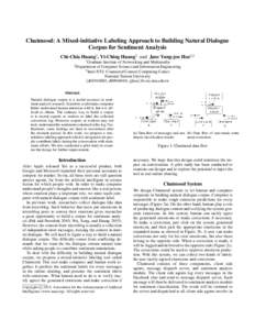 Chatmood: A Mixed-initiative Labeling Approach to Building Natural Dialogue Corpus for Sentiment Analysis Chi-Chia Huang1 , Yi-Ching Huang1 and Jane Yung-jen Hsu2,3 2  1