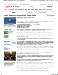 Yellow submarine: Unmanned sub studies ocean - Yahoo! News