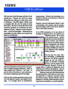 VIEWS  CMII for Software by Joe Farah and Rick St. Germain  Lift your eyes from this page and take a look