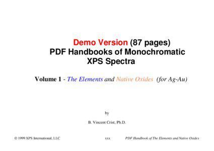 Demo Version (87 pages) PDF Handbooks of Monochromatic XPS Spectra