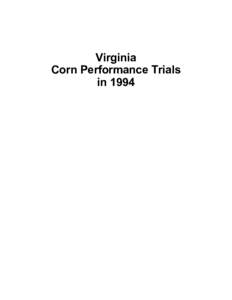 Virginia Corn Performance Trials in 1994 Companies Participating in the 1994 Corn Performance Trials Company