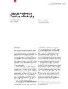 Absolute Priority Rule Violations in Bankruptcy