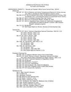 Bertha Adkins / National Federation of Republican Women / Dwight D. Eisenhower / Republican Party of Iowa / Republican Party of Texas / Kansas Republican Party / Eleanor Roosevelt / Richard Nixon / Katherine G. Howard / Politics of the United States / Political parties in the United States / United States