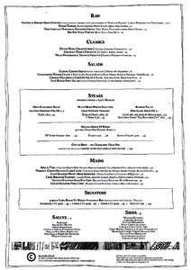 R aw Pacifics & Sydney Rock Oysters | selection of freshest available chosen by ‘Frank our Forager’ | with Mignonette & Pink Lemon ...4 ea Steak Tartar Hand-chopped Wagyu Fillet, Quail Egg, CapersPort Lincoln 