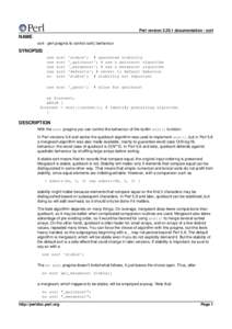 Perl versiondocumentation - sort  NAME sort - perl pragma to control sort() behaviour  SYNOPSIS