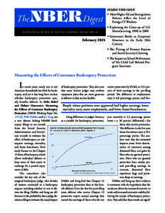 The NBER Digest  Inside this issue •	 How Higher Ed and Immigration Policies Affect the Level of Foreign IT Workers