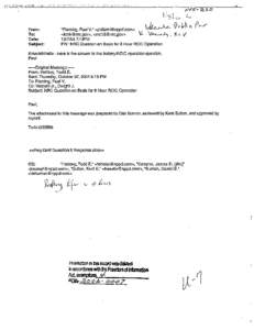 E-mail from P. Fleming, NPP, to K. Kennedy, RIV, and M. Honchaik, NRR, Re: NRC Question on Basic for 8 hour RCIC operation.