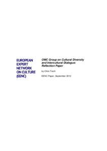 OMC Group on Cultural Diversity and Intercultural Dialogue: Reflection Paper by Chris Torch EENC Paper, September 2012