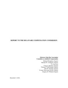 REPORT TO THE DELAWARE COMPENSATION COMMISSION