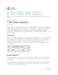 1-Wire Search Algorithm - Application Note - Maxim