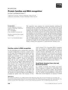 MINIREVIEW  Protein families and RNA recognition