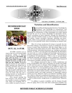 LONG ISLAND MYCOLOGICAL CLUB  http://limyco.org VOLUME 14, NUMBER 3, AUTUMN, 2006