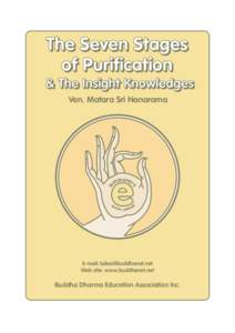 The Seven Stages of Purification & The Insight Knowledges Ven. Matara Sri Nanarama  BO