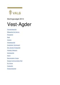 Stortingsvalget[removed]Vest-Agder